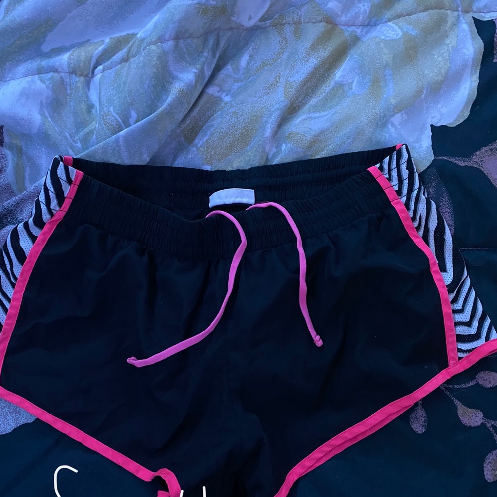 Black and pink zebra printed So shorts
